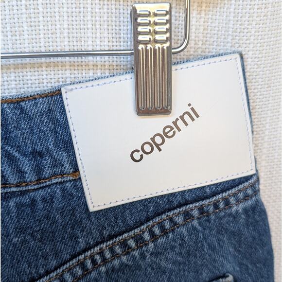 Coperni Blue Denim Paint-splatter Mini Wrap Skirt, Size 8 - Picture 4 of 10